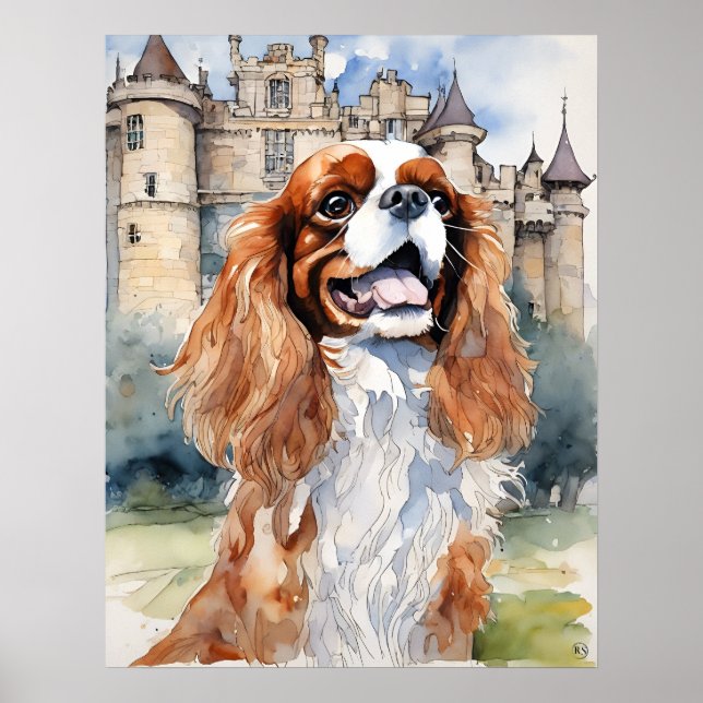 Cavalier King Charles Spaniel - Dog Art Print Poster (Vorne)