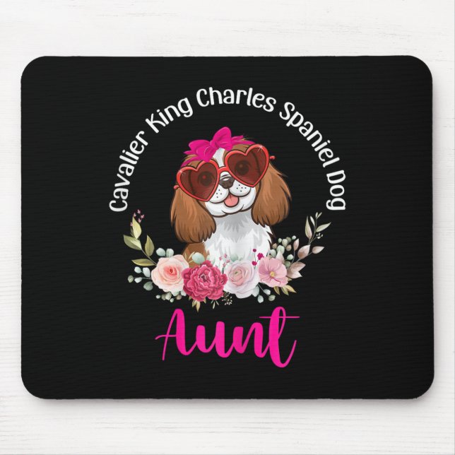 Cavalier King Charles Spaniel Dog Aunt Floral Vale Mousepad (Vorne)