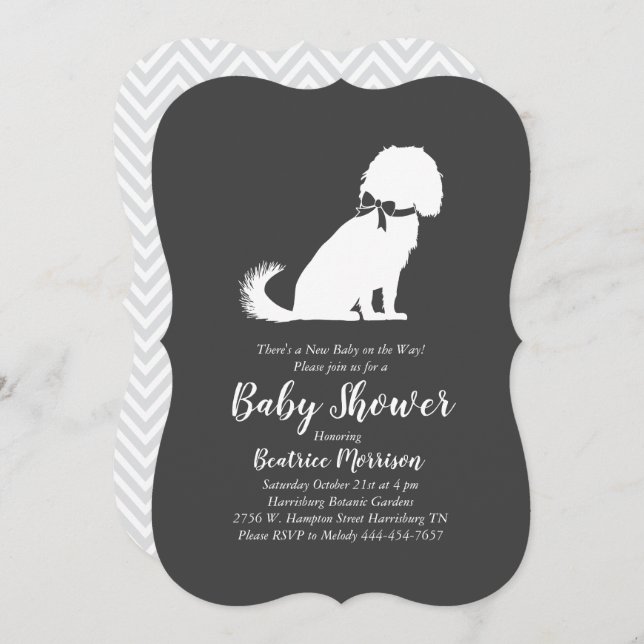Cavalier King Charles Spaniel Dog Baby Shower Einladung (Vorne/Hinten)