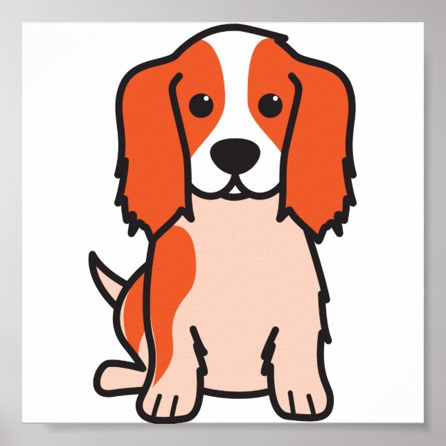 Cavalier King Charles Spaniel Dog Cartoon Poster (Vorne)