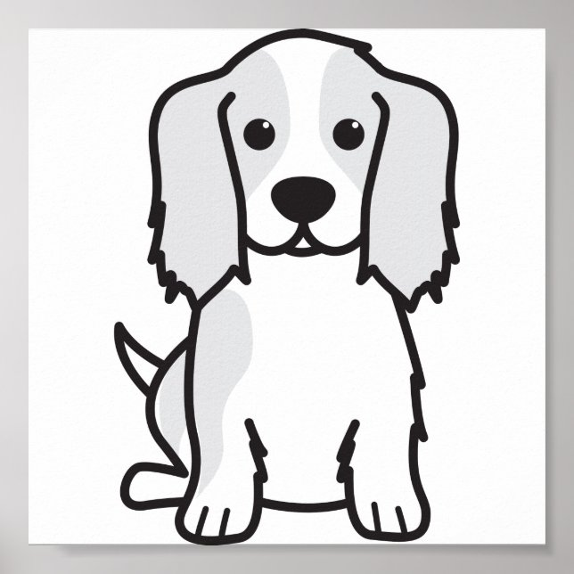 Cavalier King Charles Spaniel Dog Cartoon Poster (Vorne)
