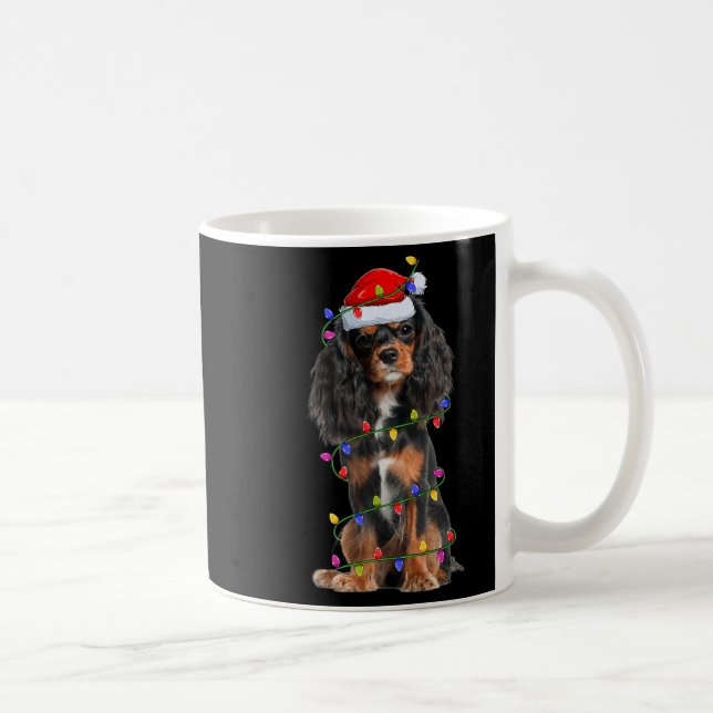 Cavalier King Charles Spaniel Dog Christmas Lights Kaffeetasse (Rechts)