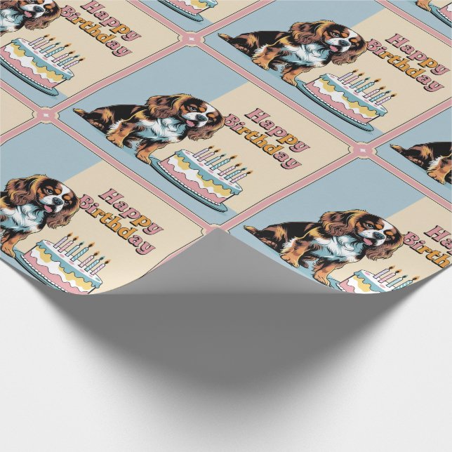 Cavalier King Charles Spaniel Dog Colorful Geschenkpapier (Ecke)