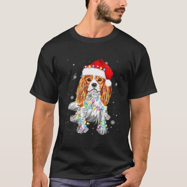 Cavalier King Charles Spaniel Dog Funny Christmas T-Shirt (Vorderseite)