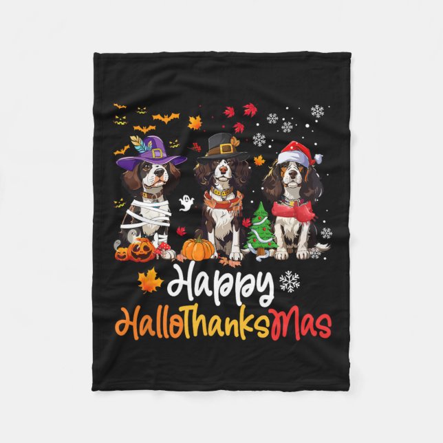 Cavalier King Charles Spaniel Dog Halloween Christ Fleecedecke (Vorderseite)