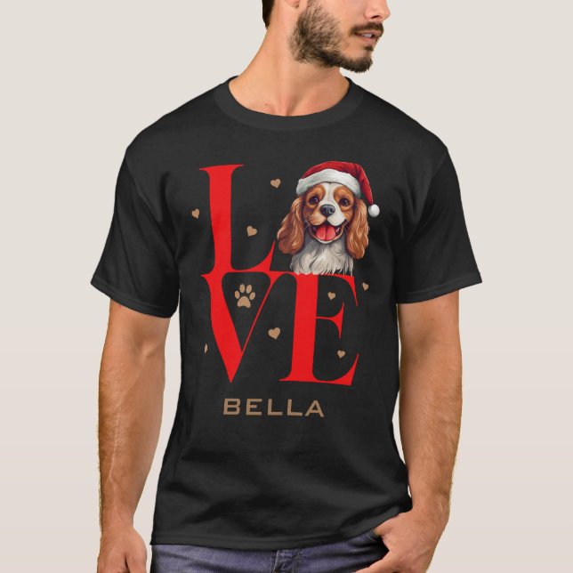 Cavalier King Charles Spaniel Dog Liebe Weihnachte T-Shirt (Vorderseite)