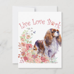 Cavalier King Charles Spaniel Dog Mama Floral Mitteilungskarte