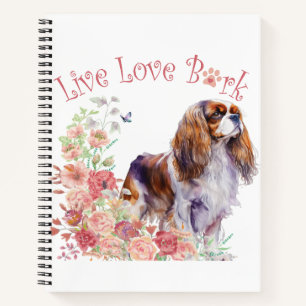 Cavalier King Charles Spaniel Dog Mama Floral Notizbuch