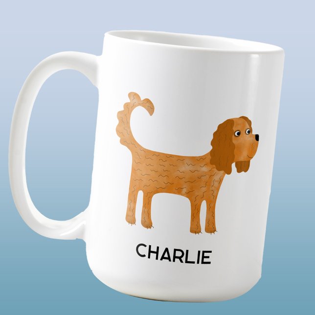 Cavalier King Charles Spaniel Dog Personalisiert Kaffeetasse (Ruby King Charles Cavalier Spaniel coffee mug with personalized custom name)