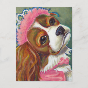 Cavalier King Charles Spaniel Dog Princess ART Postkarte
