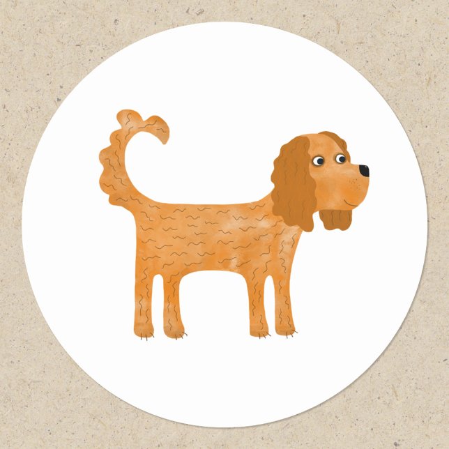 Cavalier King Charles Spaniel Dog Runder Aufkleber (Cavalier King Charles Spaniel dog stickers)