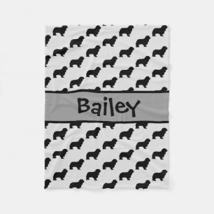 Cavalier King Charles Spaniel Dog Silhouette Fleecedecke