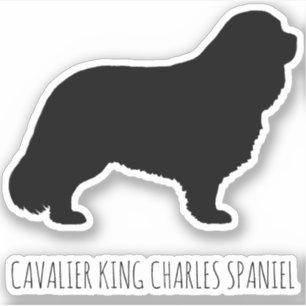 Cavalier King Charles Spaniel Dog Silhouette Vinyl Aufkleber