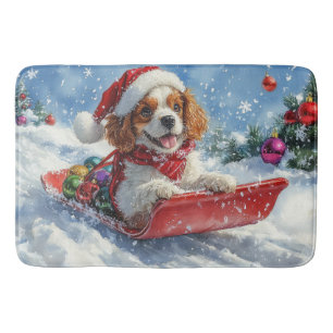 Cavalier King Charles Spaniel Dog Sledge Weihnacht Badematte