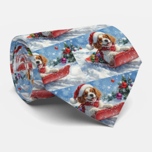 Cavalier King Charles Spaniel Dog Sledge Weihnacht Krawatte