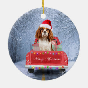 Cavalier King Charles Spaniel Dog Snow Weihnachten Keramik Ornament