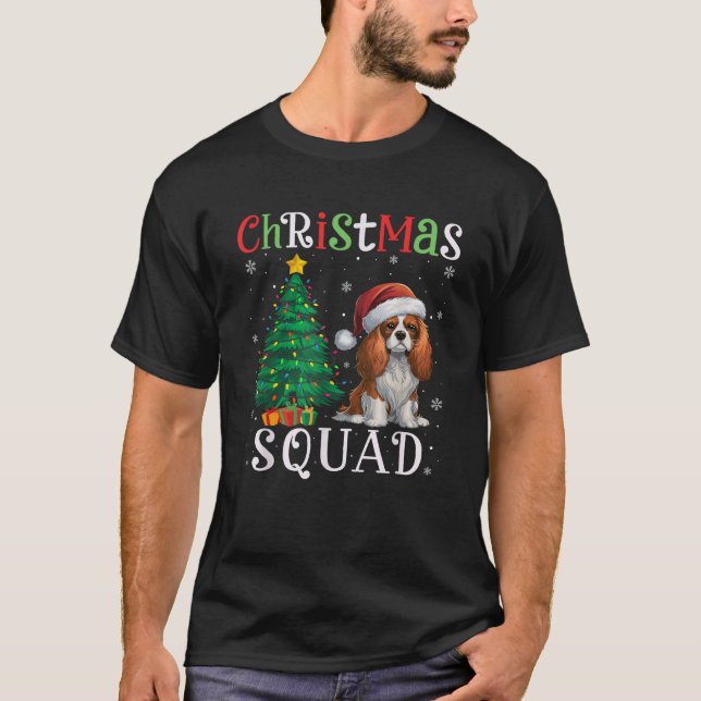 Cavalier King Charles Spaniel Dog Squad Xmas Tree  T-Shirt (Vorderseite)