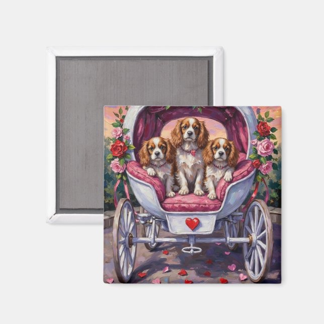 Cavalier King Charles Spaniel Dog Valentine's Day Magnet (Vorderseite/Rückseite)