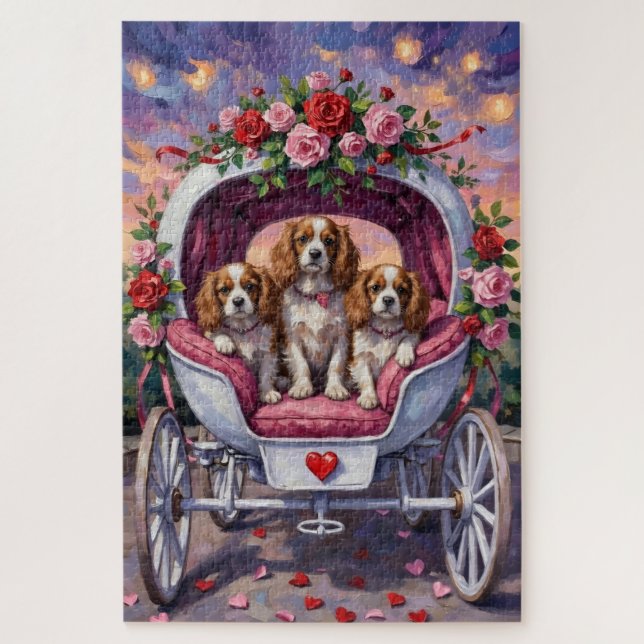 Cavalier King Charles Spaniel Dog Valentine's Day Puzzle (Vertikal)