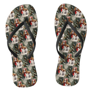 Cavalier King Charles Spaniel Dog Weihnachten Flip Flops