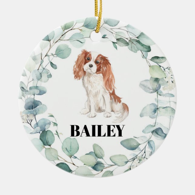 Cavalier King Charles Spaniel Dog Weihnachten Keramik Ornament (Vorne)