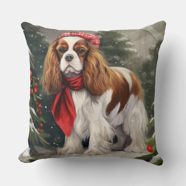 Cavalier King Charles Spaniel Dog Weihnachten Kissen (Vorderseite)
