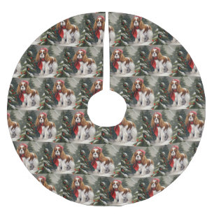 Cavalier King Charles Spaniel Dog Weihnachten Polyester Weihnachtsbaumdecke
