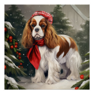 Cavalier King Charles Spaniel Dog Weihnachten Poster