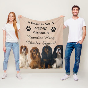 Cavalier King Charles Spaniel Dogs - House Zuhause Fleecedecke