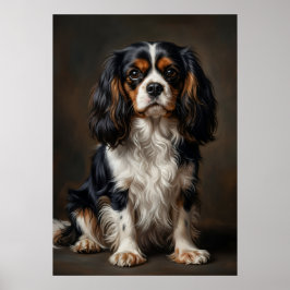 Cavalier King Charles Spaniel Dunkles Portrait Pos Poster