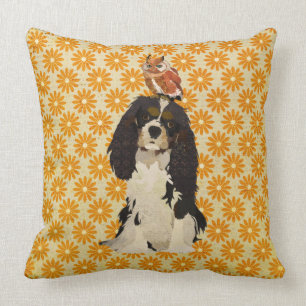Cavalier King Charles Spaniel & Eule Kissen