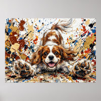 Cavalier King Charles Spaniel Farbklecks-Kunst P