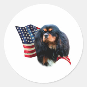 Cavalier King Charles Spaniel Flag Runder Aufkleber