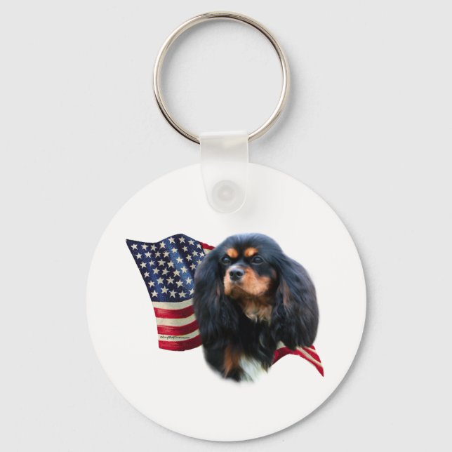 Cavalier King Charles Spaniel Flag... - Schlüssela Schlüsselanhänger (Vorderseite)