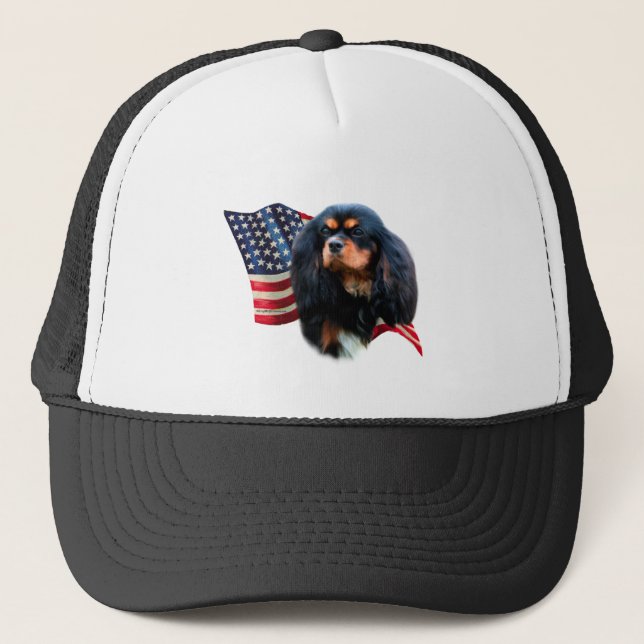 Cavalier King Charles Spaniel Flag Truckerkappe (Vorderseite)