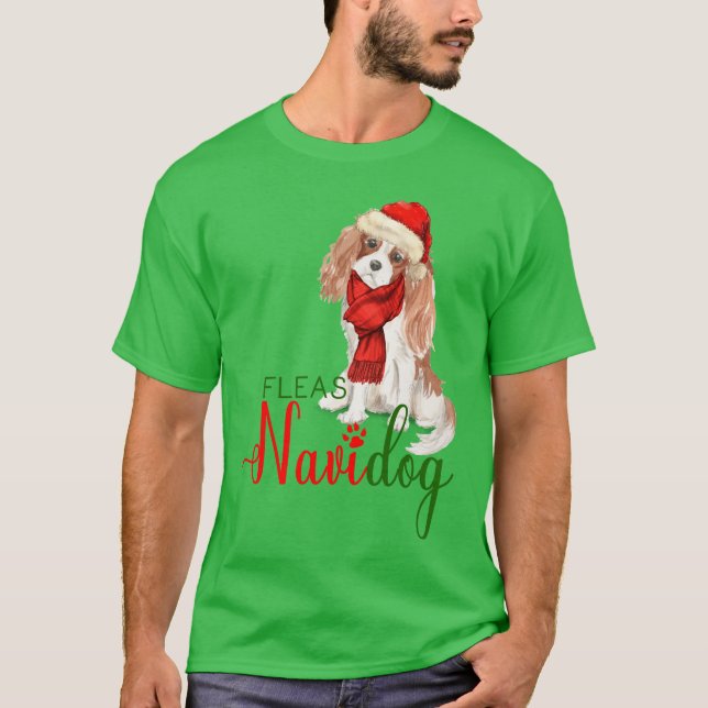 Cavalier King Charles Spaniel Fleas Navidog T-Shirt (Vorderseite)