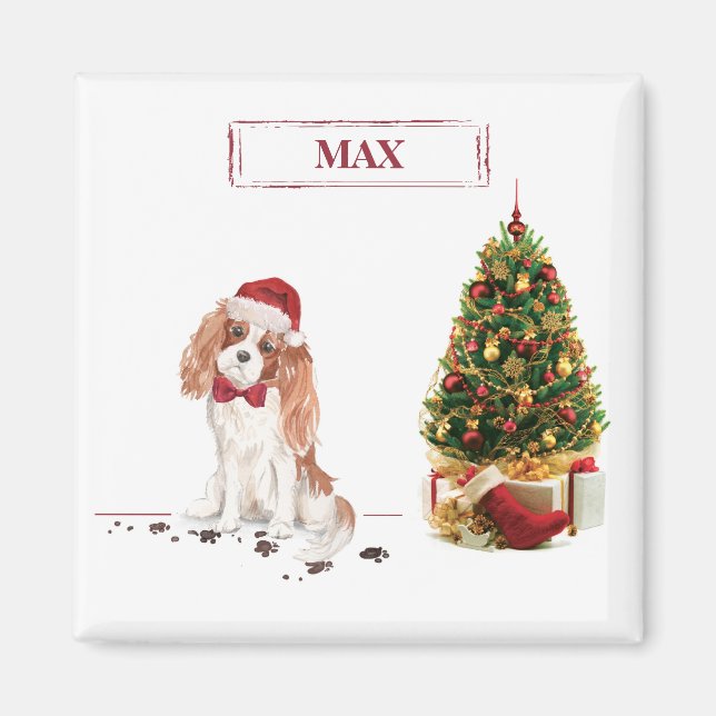 Cavalier King Charles Spaniel Funny Christmas Dog Magnet (Vorne)
