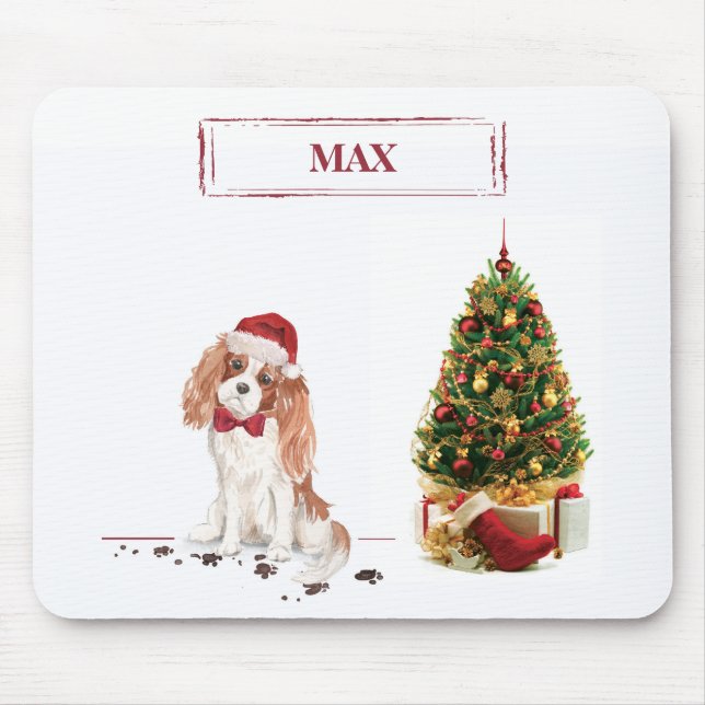 Cavalier King Charles Spaniel Funny Christmas Dog Mousepad (Vorne)