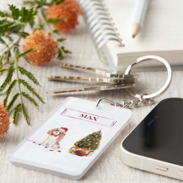 Cavalier King Charles Spaniel Funny Christmas Dog Schlüsselanhänger (Vorderseite rechts)