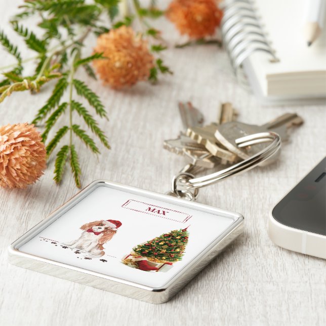 Cavalier King Charles Spaniel Funny Christmas Dog Schlüsselanhänger (Seite)