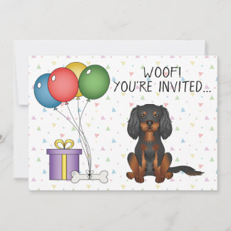 Cavalier King Charles Spaniel Geburtstag Schwarz & Einladung