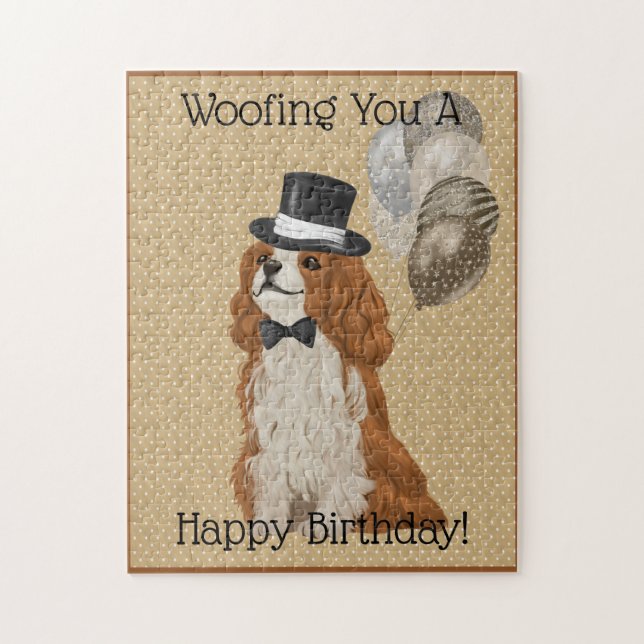 Cavalier King Charles Spaniel Gentleman Birthday Puzzle (Vertikal)