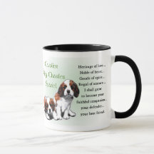 Cavalier King Charles Spaniel gibt Tasse