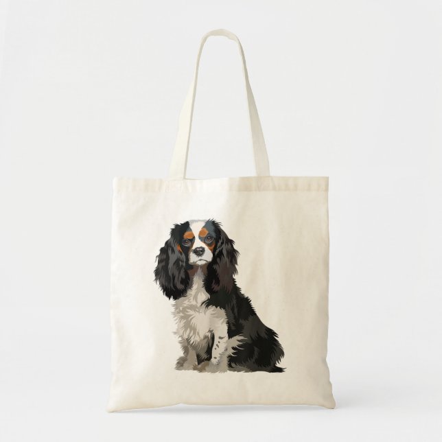 Cavalier King Charles Spaniel Gifts dog Pop art Tragetasche (Vorne)