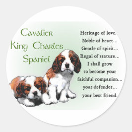 Cavalier King Charles Spaniel Gifts Runder Aufkleber