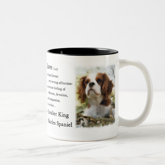 Cavalier King Charles Spaniel Gifts Zweifarbige Tasse (Rechts)
