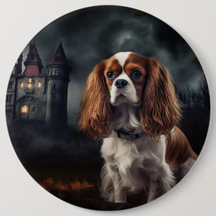 Cavalier King Charles Spaniel Halloween Beängstige Button