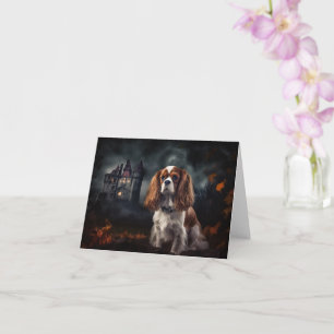 Cavalier King Charles Spaniel Halloween Beängstige Karte