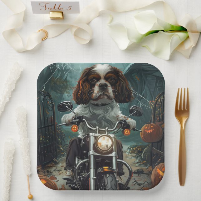 Cavalier King Charles Spaniel Halloween Beängstige Pappteller (Hochzeit)