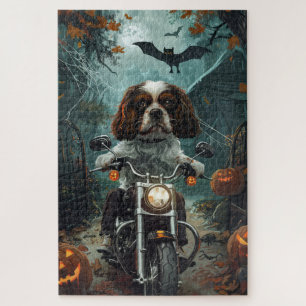 Cavalier King Charles Spaniel Halloween Beängstige Puzzle